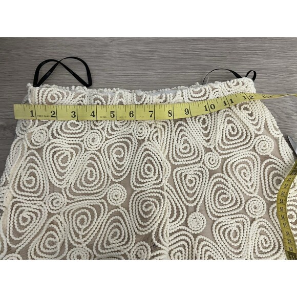 Cream Lace Shorts with mesh underlay size small boho festival romantic - Picture 5 of 6